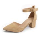 Zapatos de tacón de 5cm (Color: Beige, Talla - 6)
